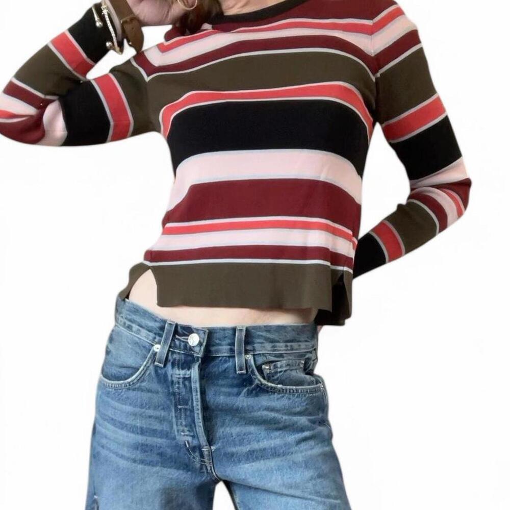 Whistles Sweater Size small striped multicolor viscose